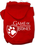 Game of Bones Dog's Fleece Hoodie in Color Light Pink - Daisey's Doggie Chic