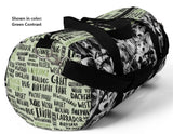 Exclusive Pet Art Duffel Bag - The Many Faces of Dogs with Name List Contrast - Sizes Small or Large - Choice of Color - personalize - Daisey's Doggie Chic