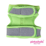 Pinkaholic NY "Harper Pinka"  Wrap-around-Velcro Hooded Harness Vest in Lime Green Stripe - Daisey's Doggie Chic