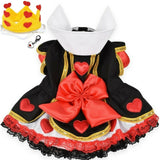 Queen of Hearts (Alice in Wonderland) Dog Costume with Heart Charm - Daisey's Doggie Chic