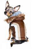 Swiss Alpine Hooded Jacket in Color Brown - Daisey's Doggie Chic