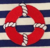 Nautical Life Preserver Bandana Scarf in color Navy/White - Daisey's Doggie Chic