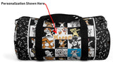 Exclusive Pet Art Duffel Bag - Jazzy Notes Dogs Dance to Their Own Beat Collage- 2 Sizes S or L - personalize - Daisey's Doggie Chic
