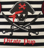 Pirate Pup Tank Shirt in color Black/Red - Daisey's Doggie Chic