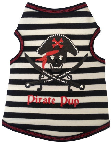 Pirate Pup Tank Top in 2 colors Black/Red or Pink/Black - Daisey's Doggie Chic