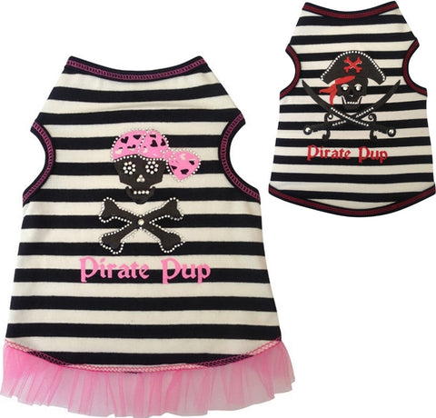 Pirate Pup Tank Top in 2 colors Black/Red or Pink/Black - Daisey's Doggie Chic