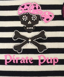 Pirate Pup Ruffled Tank Dress in color Pink/Black - Daisey's Doggie Chic