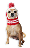 Crown Rib Knit Hat w/PomPom for Dogs in color Red - Daisey's Doggie Chic