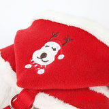 Rudolph Plush Choke-Free Fur Lined Hooded Halter Harness in Color Red - Daisey's Doggie Chic