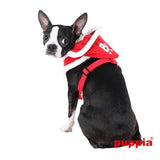 Rudolph Plush Choke-Free Fur Lined Hooded Halter Harness in Color Red - Daisey's Doggie Chic