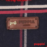 Puppia "Scholastic" Choke-Free Faux Fur Lined Halter Harness in Color Navy/Red - Daisey's Doggie Chic