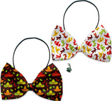 Cowboy Hats & Sombreros  - Fun Party Themed Bowtie 2-Pack set with Charm Accessory for Dogs or Cats - Daisey's Doggie Chic