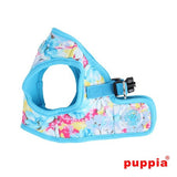 Spring Garden Floral Choke-Free, Step-in Harness Vest Jacket in Sky Blue Floral - Daisey's Doggie Chic