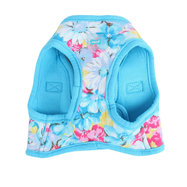 Spring Garden Floral Choke Free Step in Harness Vest Jacket in Sky Blue Floral