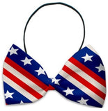 Nautical Patriotic Stars 'n Stripes  - Fun Party Themed Bowtie 2-Pack set with Charm Accessory for Dogs or Cats - Daisey's Doggie Chic