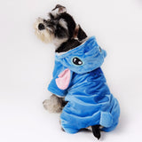 Cute Plush Blue Furry Space Alien Character Costume Pajama Coat for Dogs - Color Blue in 5 Sizes - Daisey's Doggie Chic