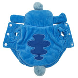 Cute Plush Blue Furry Space Alien Character Costume Pajama Coat for Dogs - Color Blue in 5 Sizes - Daisey's Doggie Chic