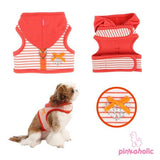 Pinkaholic NY "Sweet Pinka"  Wrap-around-Velcro Hooded Harness Vest in Tangerine Orange - Daisey's Doggie Chic