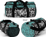 Exclusive Pet Art Duffel Bag - The Many Faces of Dogs with Name List Contrast - Sizes Small or Large - Choice of Color - personalize - Daisey's Doggie Chic