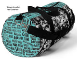 Exclusive Pet Art Duffel Bag - The Many Faces of Dogs with Name List Contrast - Sizes Small or Large - Choice of Color - personalize - Daisey's Doggie Chic