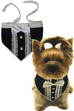Formal Tuxedo Bandana Scarf in color Black/Ivory - Daisey's Doggie Chic