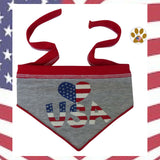 Love U.S.A. Heart Bandana Scarf in color Red/White/Blue - Daisey's Doggie Chic