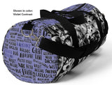 Exclusive Pet Art Duffel Bag - The Many Faces of Dogs with Name List Contrast - Sizes Small or Large - Choice of Color - personalize - Daisey's Doggie Chic