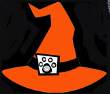 Wicked Cute Witch's Hat Tulle Skirted Tank Dress in color Black/Orange - Daisey's Doggie Chic