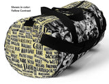 Exclusive Pet Art Duffel Bag - The Many Faces of Dogs with Name List Contrast - Sizes Small or Large - Choice of Color - personalize - Daisey's Doggie Chic