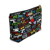 Exclusive Pet Art Love My Dog Cosmetics Pouch with T-bottom - Sizes Small or Large - Choice of Zipper color Black or White - personalize - Daisey's Doggie Chic