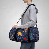 Exclusive Child Art Duffel Bag Under the Sea shown in NAVY Blue Gym Bag - Choice of Color & Size - personalize - Daisey's Doggie Chic