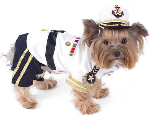 Admiral Deluxe Yachting Dog's Costume With Hat - Daisey's Doggie Chic