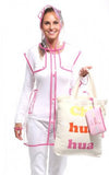 Romy & Jacob "Chi-hua-hua holic" Designer Wristlet Make-up Clutch Bag/Purse in Pink Multi - Daisey's Doggie Chic