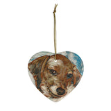 Daisey's Custom Ceramic Ornaments - Art made from Photo - Choice of Circle, Oval, Heart or Star - Daisey's Doggie Chic