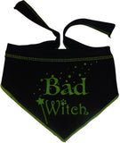 Good Witch Bad Witch Reversible Scarf in color Black/Green - Daisey's Doggie Chic