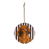 Daisey's Custom Ceramic Ornaments - Art made from Photo - Choice of Circle, Oval, Heart or Star - Daisey's Doggie Chic