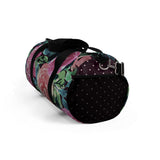 Dark Mauve Pink Roses Duffel with Dk Purple Dotted Ends Duffel  Bag - Daisey's Doggie Chic