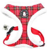 Blitzen Plaid Choke-Free Quilted Halter Harness - Color Holiday Red Plaid - Daisey's Doggie Chic