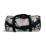 Pale Pink Roses Duffel Pink Dotted Navy Blue Ends Duffel  Bag - Daisey's Doggie Chic