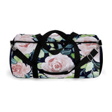 Pale Pink Roses Duffel with Navy Blue Solid Ends Duffel  Bag - Daisey's Doggie Chic