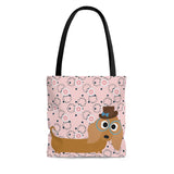 Light Pink Mini Flower DACHSHUND Tote Bag - Daisey's Doggie Chic