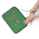 Laptop Sleeve Case - Dachshund Long on LOVE - Color Zucchini Green - Personalize Free - Daisey's Doggie Chic