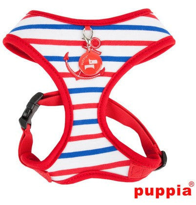 Puppia "Capitane" Red Choke-Free Halter Harness with Smart Tag - Daisey's Doggie Chic