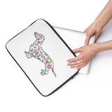 Laptop Sleeve Case - Dachshund Long on LOVE - Color Frost White - Personalize Free - Daisey's Doggie Chic