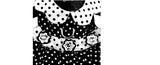 Doggie Design "Polka Dot Daisy" Harness Party Dress with matching Leash Set in Black/White - Daisey's Doggie Chic