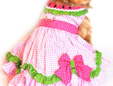 Doggie Design  "Watermelon" Pink Polka Dot Harness Party Dress in Pink multi - Daisey's Doggie Chic