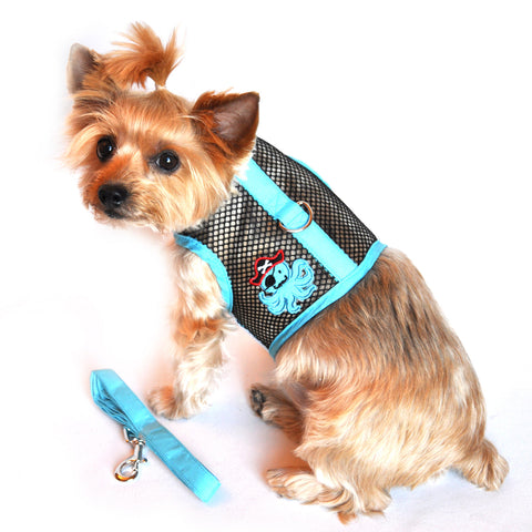 "Under The Sea" Octopus Pirate Cool Mesh Harness Vest and matching Leash Set - Daisey's Doggie Chic