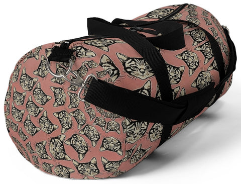Exclusive Pet Art Duffel Bag- Cats Spirals and Swirls (shown in Cinnamon Kaleidoscope) - Choice of 9 Colors  - 2 Sizes - personalize - Daisey's Doggie Chic