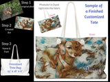 Custom Art Tote Bag Made from Photo - Illustrated Art Bag - Photo Art Bag - Choice of Tall Tote or oversized  Weekender Bag - personalize - Daisey's Doggie Chic