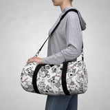 Exclusive Pet Art Duffel Bag - Black White Patchwork Dogs with Cutesy Names - Sizes S or L - personalize - Daisey's Doggie Chic
